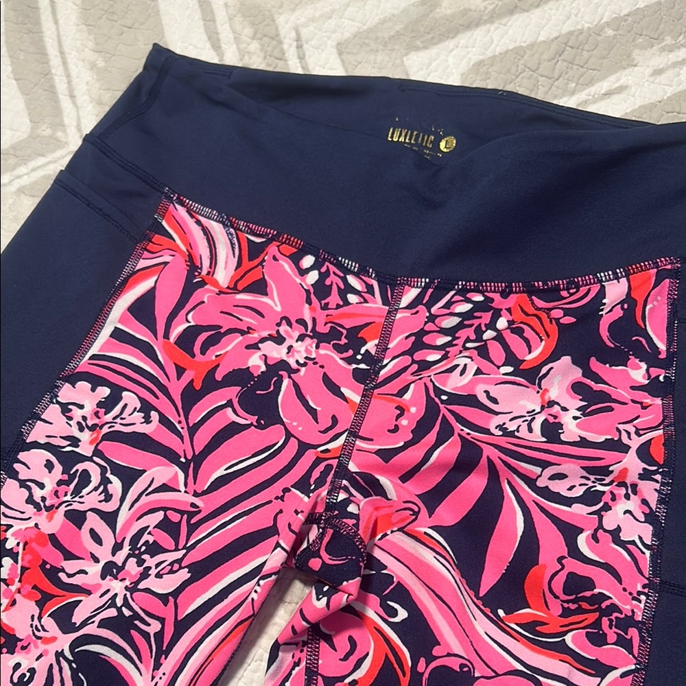 Lilly Pulitzer Luxletic Cropped Athletic Leggings Pants L Large - Picture 2 of 10